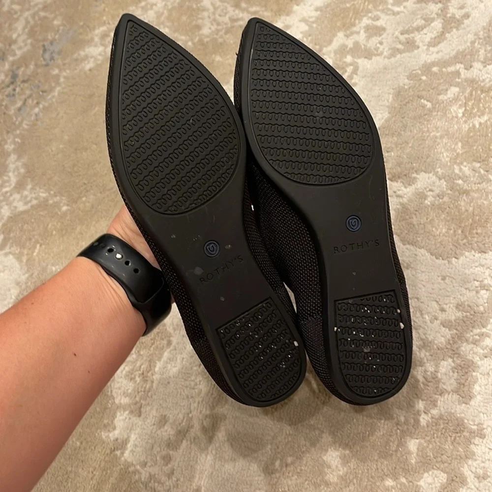 Rothy's The Point in Classic Black - White Halo Size 8 - Picture 4 of 7